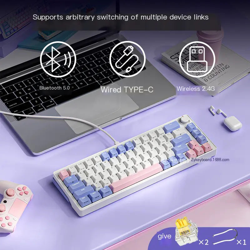 68-Key Hot-Swappable RGB Bluetooth Mechanical Keyboard