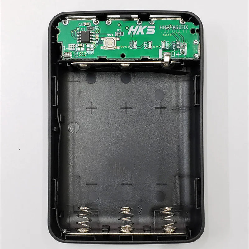 DIY No-Solder 18650 Power Bank Case with 3 USB Ports