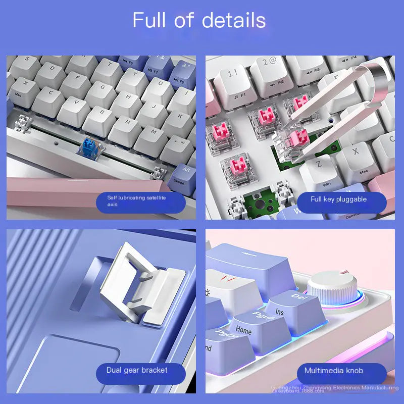 68-Key Hot-Swappable RGB Bluetooth Mechanical Keyboard